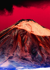 surreal photography of the volcano in chile