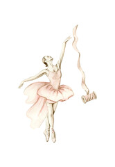 dancing ballerina in pink dress