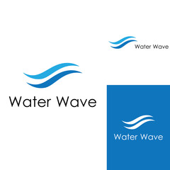 Water wave logo and Sea wave logo or beach water wave, with vector design concept of symbol illustration template.