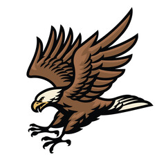 Aggressive Attacking Bald Eagle Logo