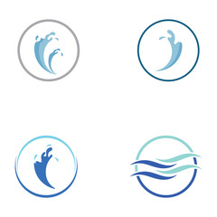 Fototapeta na wymiar Water wave logo and Sea wave logo or beach water wave, with vector design concept of symbol illustration template.