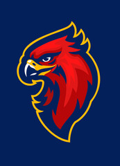 Head Hawk Logo Mascot