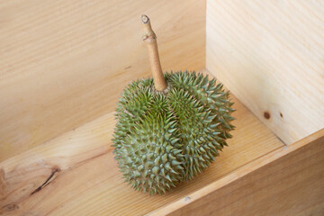 Durian King of Fruits Thailand in wood box for delivery - 503964759