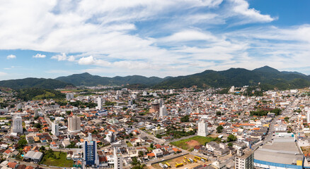 Fototapeta na wymiar Aerial view of Camboriú city, during the day, Santa Catarina, Brazil.