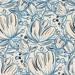 Seamless pattern with spring flowers