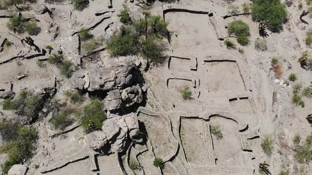 Drone Top View Of The Historic Ruins Of An Ancient Indian City In The Andes