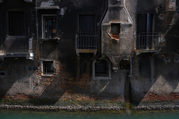 Dilapidated buildings in Venice.