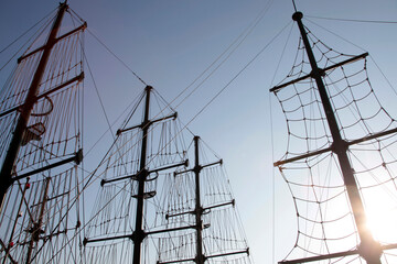 sailing ship and blue sky