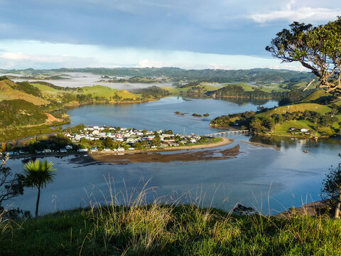 Aerial view of Pataua South, Northland, North Island, New Zealand