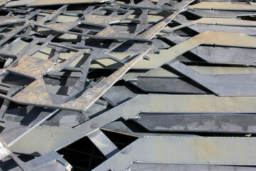 Scrap metal. metal residues after laser cutting