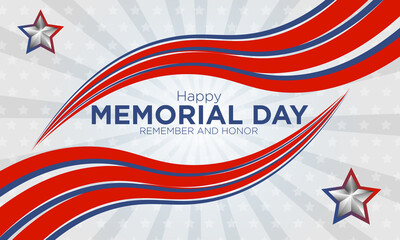 happy memorial day background vector usa