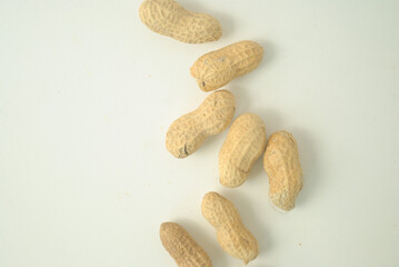 peanuts in shell on a white background 