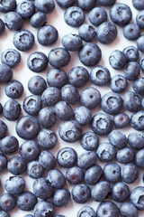 Blueberry background. Vegan and vegetarian concept. Ripe and juicy fresh hand-picked blueberries close up.