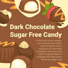 Dark chocolate sugar free candy shop advertisement