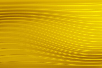 3d illustration of a stereo strip of different colors. Geometric stripes similar to waves. Abstract  yellow glowing crossing lines pattern