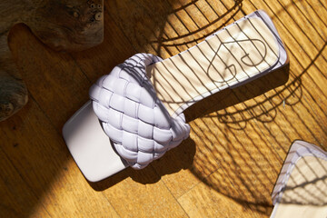 Fashion female shoes sandals made of eco-leather spring-summer 2022