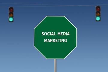 Social Media Marketing sign for online sales.