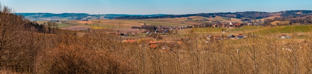 High resolution stitched panorama of a beautiful winter view near Bad Griesbach, Bavaria, Germany