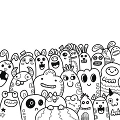 Doodle art cartoon hand drawn Holiday poster template. Very detailed With lots of objects illustration. Funny vector artwork. Corporate identity design.