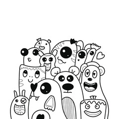 Doodle art cartoon hand drawn Holiday poster template. Very detailed With lots of objects illustration. Funny vector artwork. Corporate identity design.