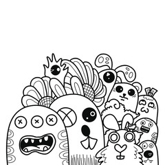 Doodle art cartoon hand drawn Holiday poster template. Very detailed With lots of objects illustration. Funny vector artwork. Corporate identity design.