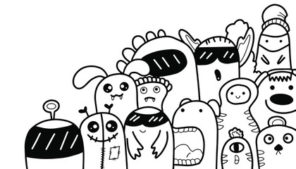 Doodle art cartoon hand drawn Holiday poster template. Very detailed With lots of objects illustration. Funny vector artwork. Corporate identity design.