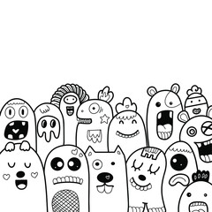 Doodle art cartoon hand drawn Holiday poster template. Very detailed With lots of objects illustration. Funny vector artwork. Corporate identity design.