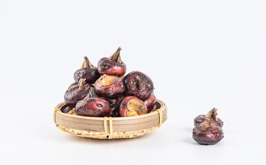 Vegetable water chestnuts on a white background