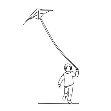 recommend clip art: child playing with a kite