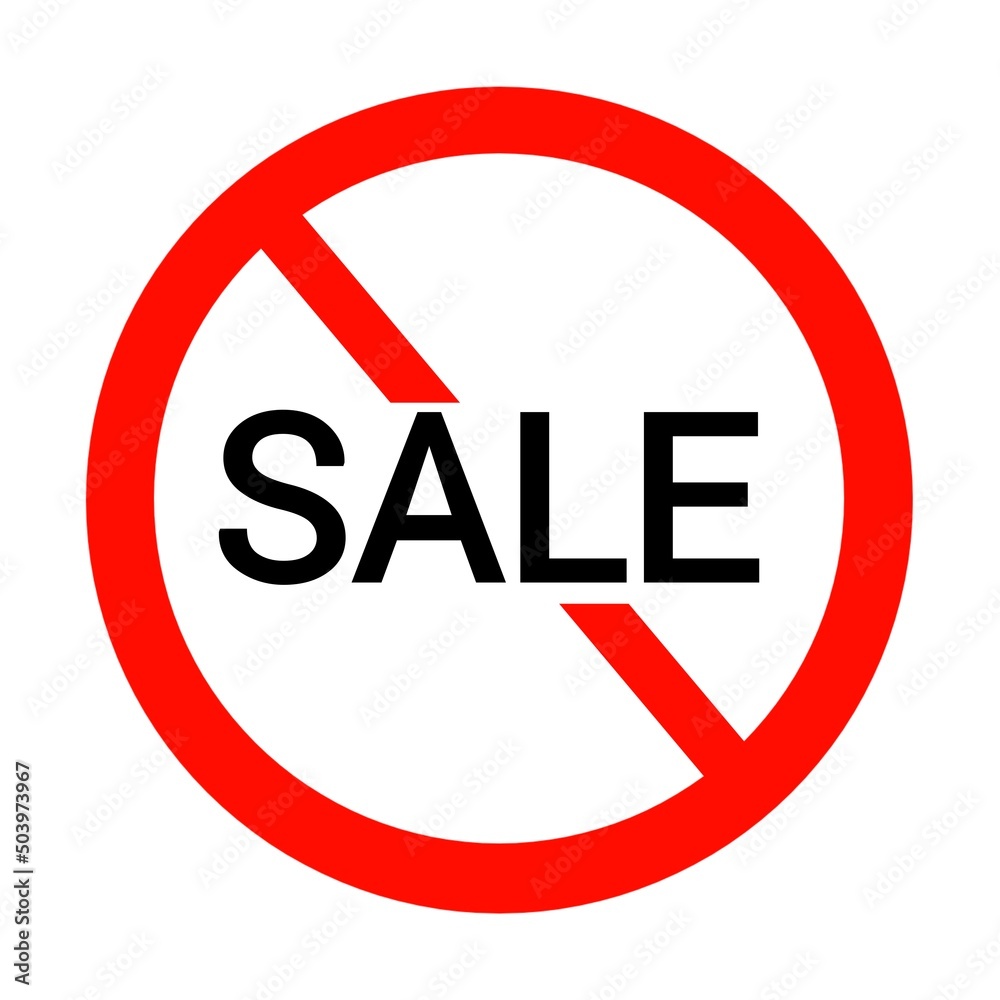 Poster no sale sign icon illustration