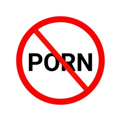 Prohibited porn sign icon 