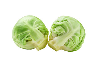 Fototapeta premium Brussels sprouts isolated on white background with clipping path and full depth of field.