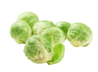 Fototapeta premium Fresh tasty brussels sprouts isolated on white background.