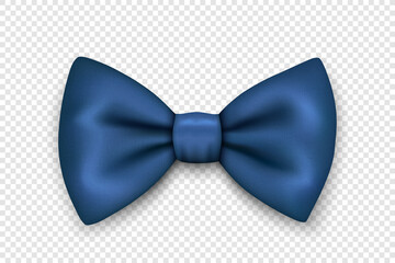 Vector 3d Realistic Blue Textured Bow Tie Icon Closeup Isolated. Silk Glossy Bowtie, Tie Gentleman. Mockup, Design Template. Bow tie for Man. Mens Fashion, Fathers Day Holiday - obrazy, fototapety, plakaty