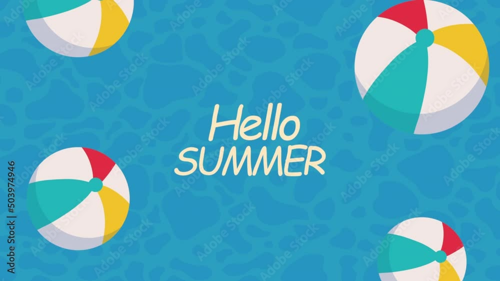 Canvas Prints hello summer lettering animated