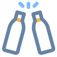 bottle colored line icon