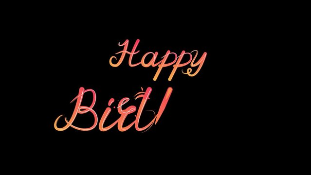 Happy birthday animated lettering text