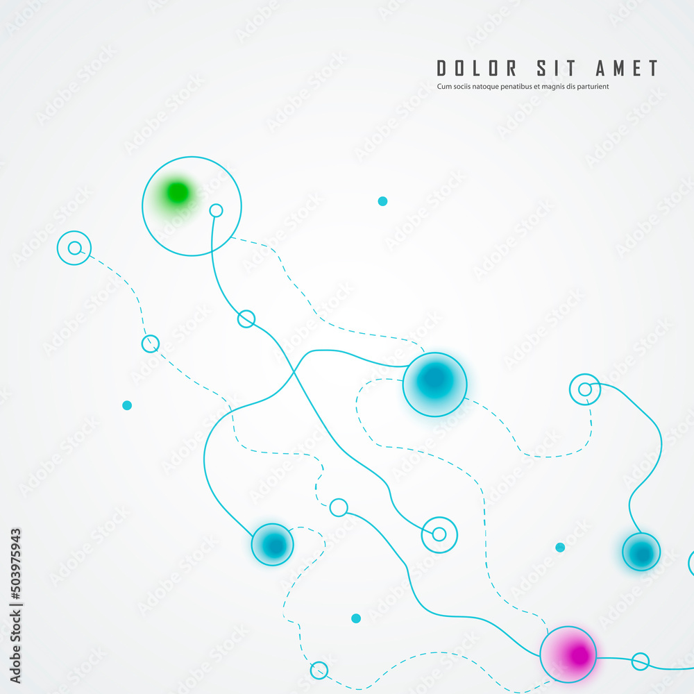 Aufkleber Abstract graphic design with connection background. Vector color illustration structure. Smooth wavy lines