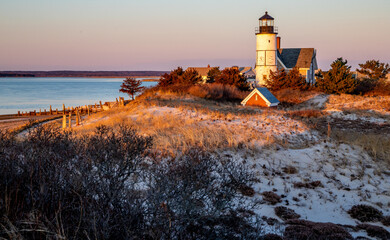 Obraz premium lighthouse at sunrise 