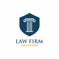 Law firm logo design vector. Pillar logo