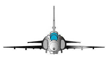 Avión de combate con ala delta y planos canard JA 37 - obrazy, fototapety, plakaty