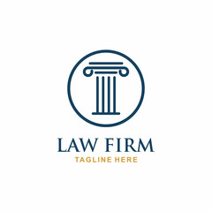 Law firm logo design vector. Pillar logo
