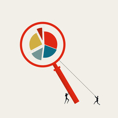 Business market analysis vector concept. Symbol of teamwork, data, information and research. Minimal illustration - 503977166