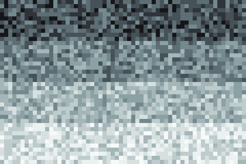 Fading pixel pattern background. Black and white pixel background. Vector illustration.