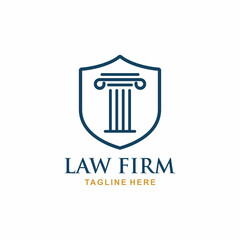 Law firm logo design vector. Pillar logo