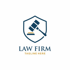 Law firm logo design vector. Gavel logo 