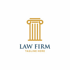 Law firm logo design vector. Pillar logo