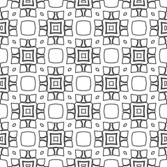 Stylish texture with figures from lines.
Abstract geometric black and white pattern for web page, textures, card, poster, fabric, textile. Monochrome graphic repeating design. 