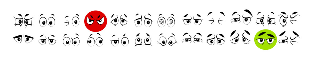 Set Cartoon Eye In Vector High quality original trendy vector set of cartoon eyes