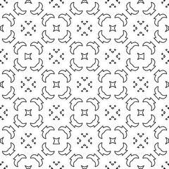 Stylish texture with figures from lines.
Abstract geometric black and white pattern for web page, textures, card, poster, fabric, textile. Monochrome graphic repeating design. 